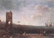 RICCI, Marco Coastal View with Tower oil painting